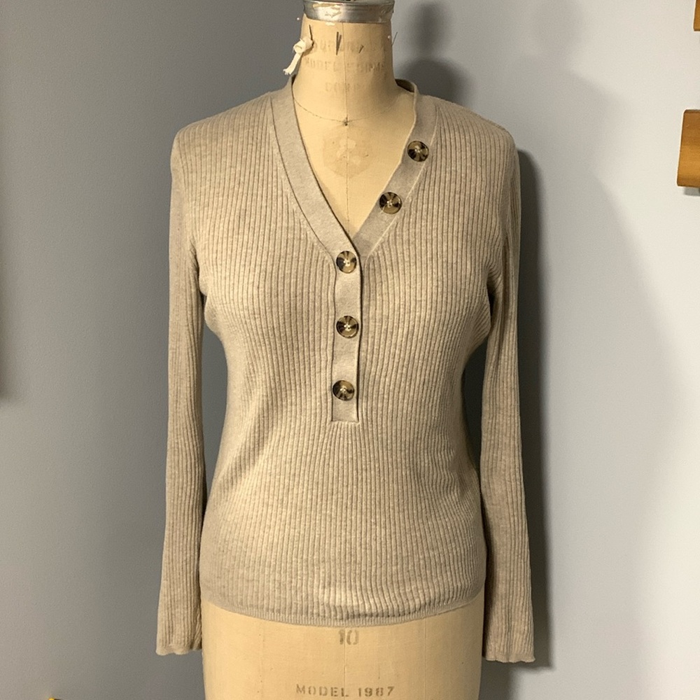 🧡 100% cotton rib knit v-neck
